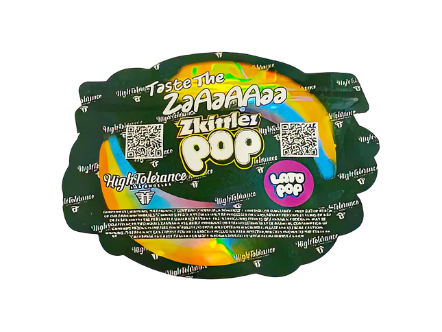 3.5g Shaped Mylar Storage Bag - Zkittlez Pop (50 Count)