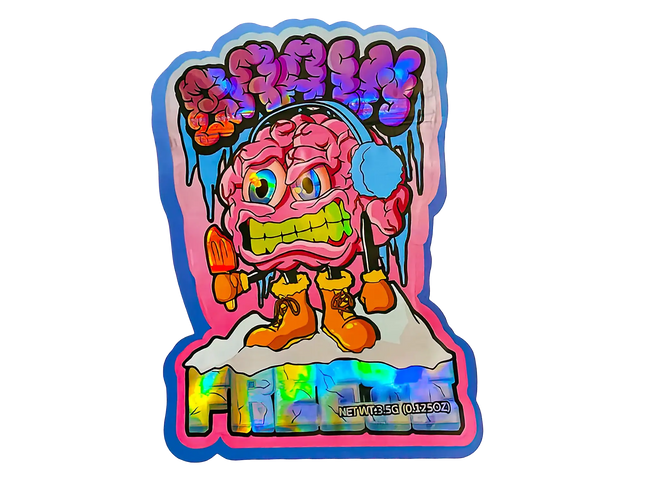 3.5g Shaped Mylar Storage Bag - Brain Freeze (50 Count)