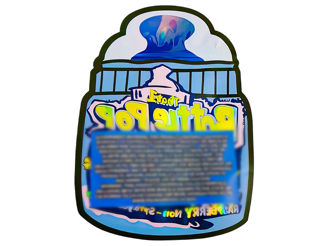 50 Pack 3.5G Shaped Mylar Bags – Bottle Pop Design