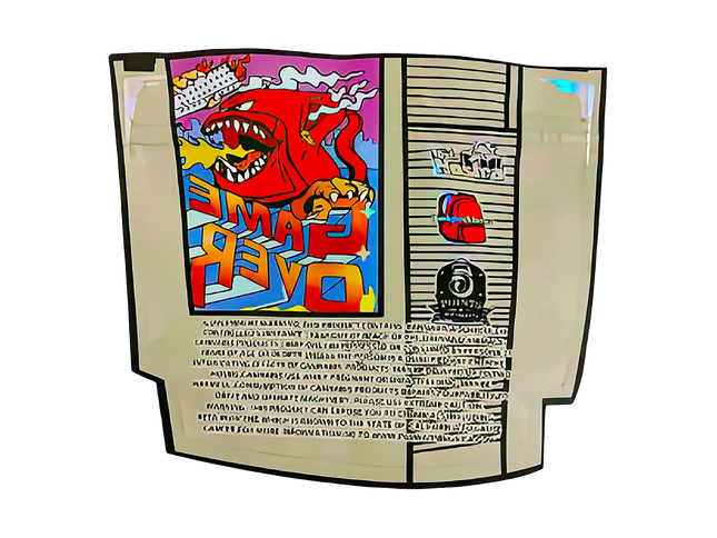 3.5g Shaped Mylar Storage Bag - Game Over (50 Count)