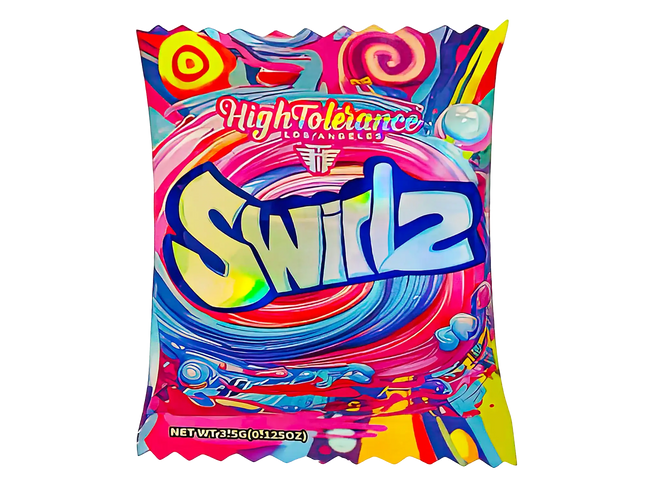 3.5g Shaped Mylar Storage Bag - High Tolerance Swirlz (50 Count)