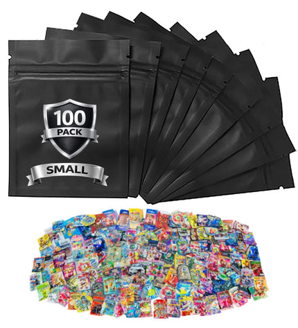 100-Pack 3.5g Small (4" x 5") Mylar Bags – Assorted Designs