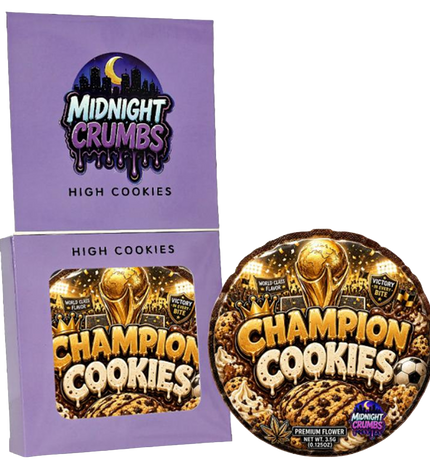 (12 Count) Midnight Crumbs Shaped Bag & Window Box Set - Midnight Crumbs Champion Cookies
