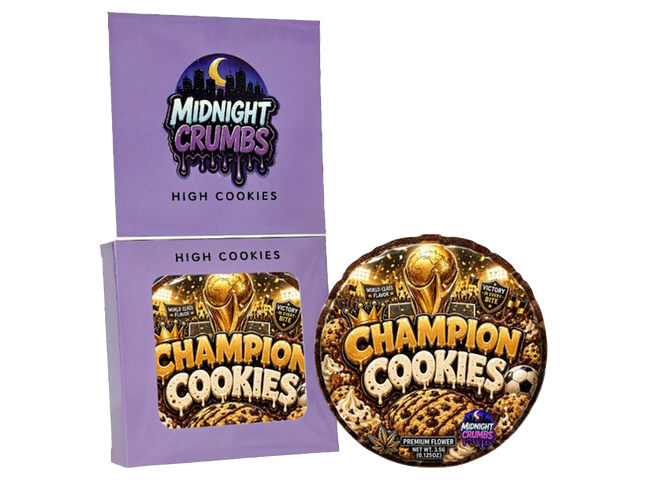 (12 Count) Midnight Crumbs Shaped Bag & Window Box Set - Midnight Crumbs Champion Cookies - MCW-SHAPED-012