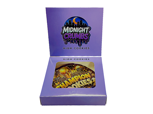 (12 Count) Midnight Crumbs Shaped Bag & Window Box Set - Midnight Crumbs Champion Cookies - MCW-SHAPED-012