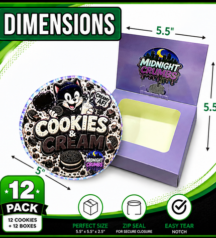12 Pack Midnight Crumbs Shaped Bag & Window Box Assembly – Choose Your Design