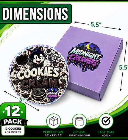 12 Pack Midnight Crumbs Shaped Bag & Window Box Assembly – Choose Your Design