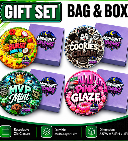12 Pack Midnight Crumbs Shaped Bag & Window Box Assembly – Choose Your Design