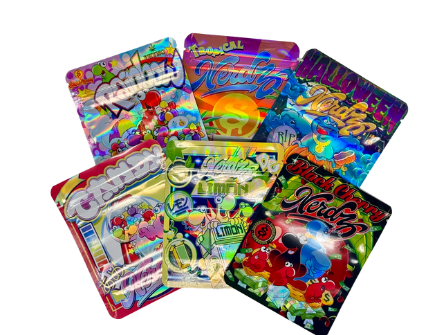 50 Pack 3.5G Mylar Bags Mix Designs – Nerdz