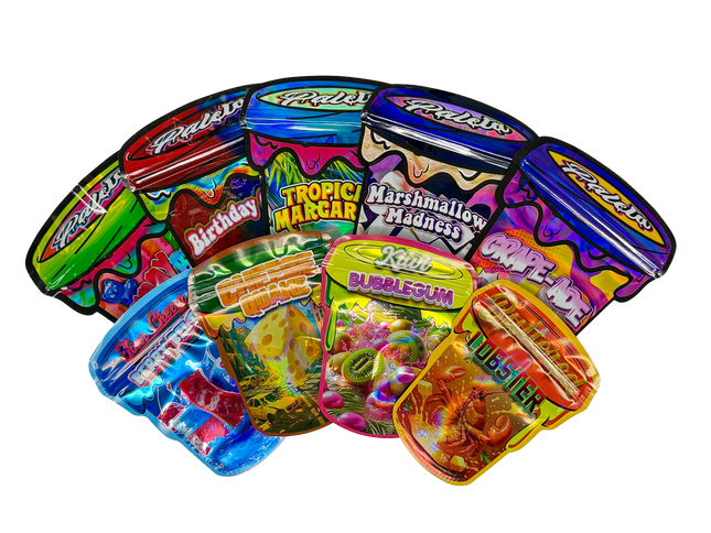 50 Pack 3.5G Mylar Bags Mix Designs – Paleta