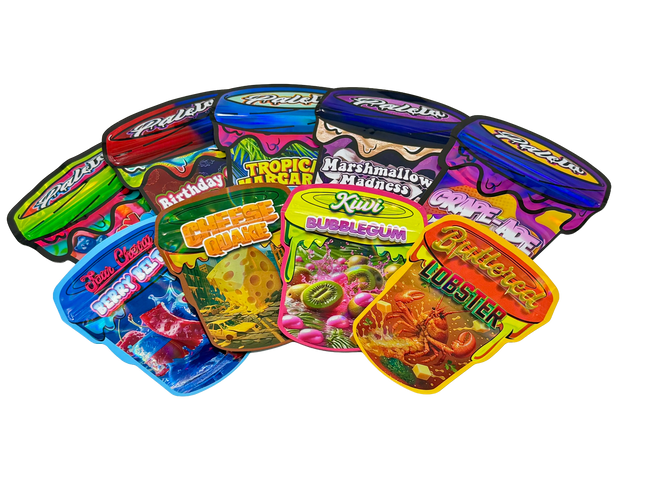 50 Pack 3.5G Mylar Bags Mix Designs – Paleta