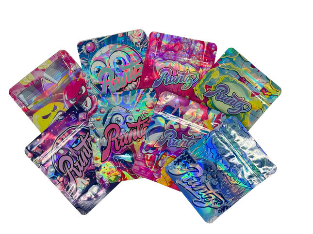 50 Pack 3.5G Mylar Bags Mix Designs – Decorative Collection