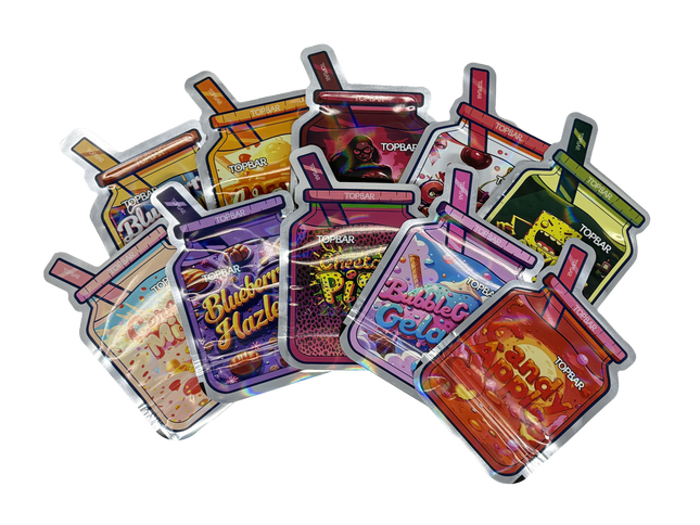 50 Pack 3.5G Mylar Bags Mix Designs – Straw Jar Collection