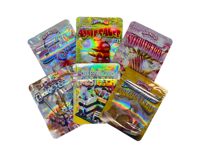 50 Pack 3.5G Mylar Bags Mix Designs – Sprink Collection