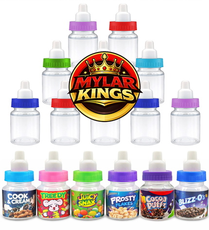 10 Pack 3.5g Baby Bottle Style Plastic Storage Pouches Mystery Assorted Designs