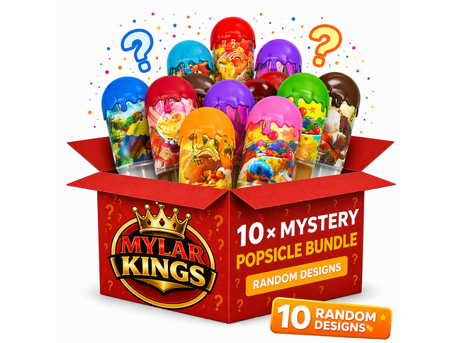 10 Pack 3.5g Popsicle Style Plastic Storage Pouches Mystery Assorted Designs
