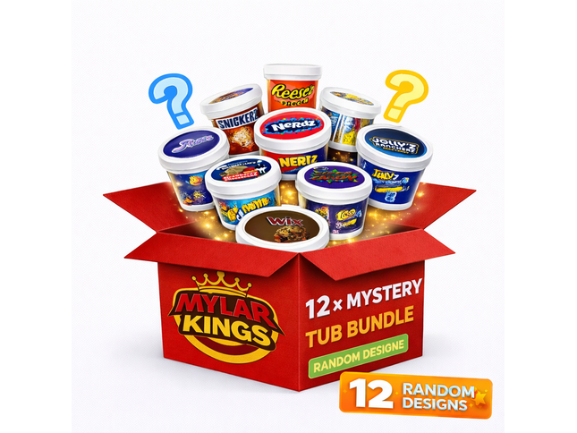 12 Pack 3.5g Mystery Popular Ice Cream Pint Style Plastic Storage Pouches - Random Designs