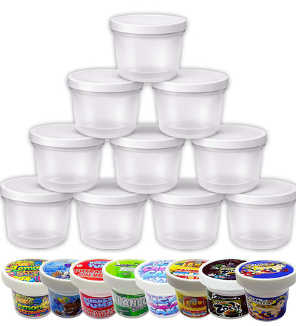 12 Pack 3.5g Mystery Popular Ice Cream Pint Style Plastic Storage Pouches - Random Designs