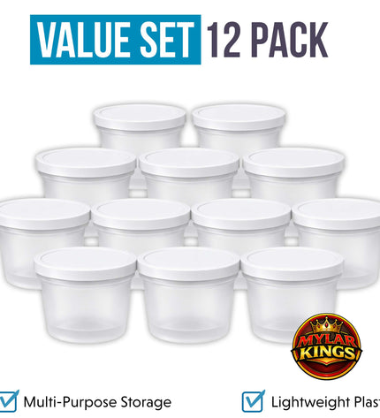 12 Pack 3.5g Mystery Popular Ice Cream Pint Style Plastic Storage Pouches - Random Designs