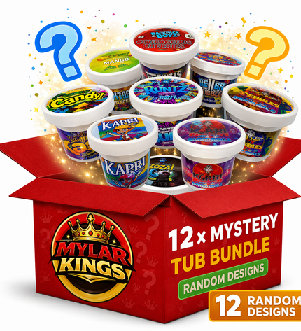 12 Pack 3.5g Mystery Exotic Ice Cream Pint Style Plastic Storage Pouches - Random Designs