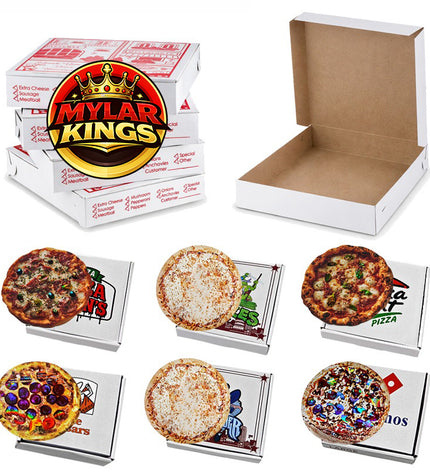 12 Pack 3.5g Pizza Shaped  Mystery Bundle Bags & Matching Boxes Set - Assorted Designs