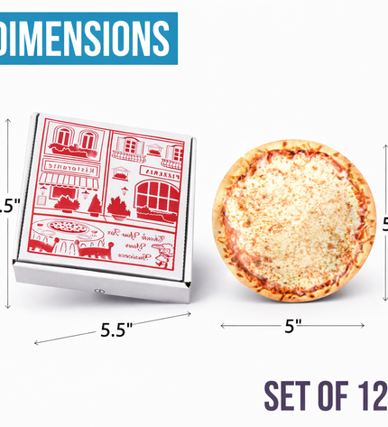12 Pack 3.5g Pizza Shaped  Mystery Bundle Bags & Matching Boxes Set - Assorted Designs