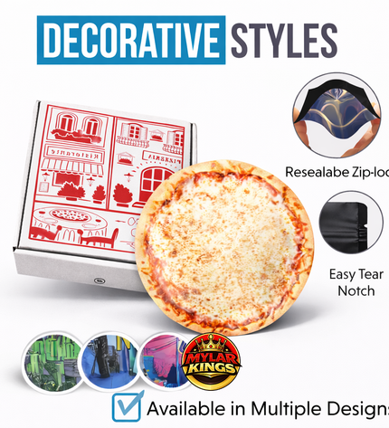 12 Pack 3.5g Pizza Shaped  Mystery Bundle Bags & Matching Boxes Set - Assorted Designs