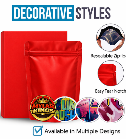 25 Pack 3.5g Bags and Matching Boxes Mystery Storage Pouches Assorted Designs Bundle