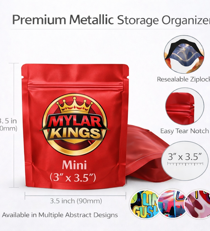 100 Pack 1g Mini (3"x3.5") Bags Mystery Bundle Storage Pouches Assorted Designs