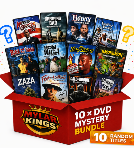 10 Pack 3.5g Bags with DVD Cases Mystery Bundle Storage Pouches Assorted Designs