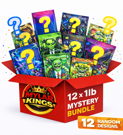 12 Pack 1lb Pound X-Large Bags Mystery Bundle Storage Pouches Assorted Designs