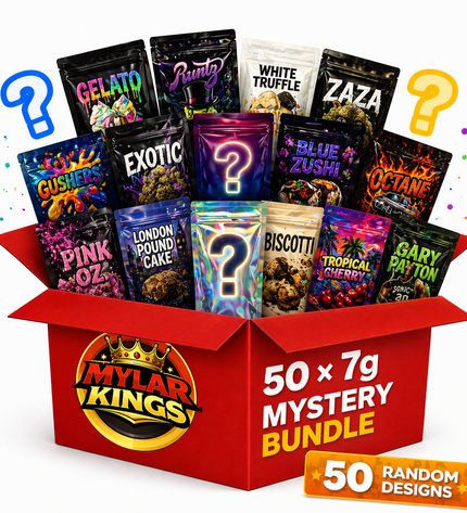 50 Pack 7g Medium (4"x6.25") Bags Mystery Bundle Storage Pouches Assorted Designs