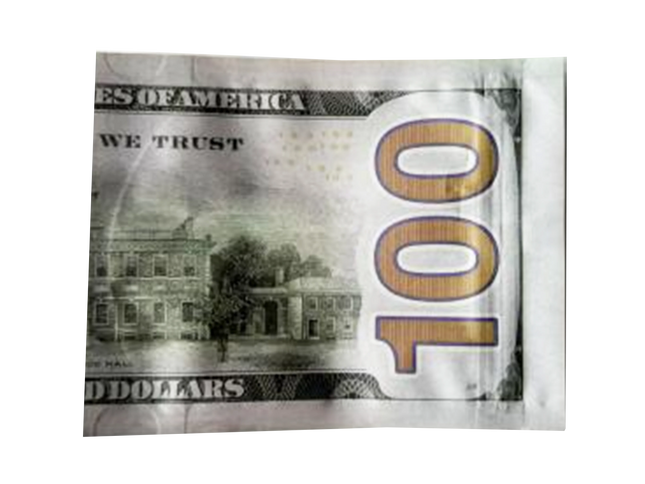 Money Mylar bag 3.5g, herb Mylar Bags, Where to buy mylar bags, Custom mylar bags near me, Mylar Bags Wholesale. Close-up of a $100 bill with a clear plastic bag over it
