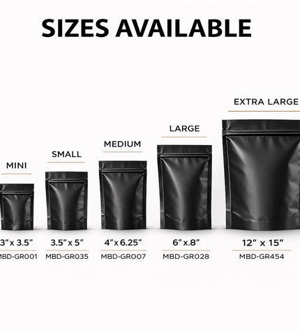 50 Pack - Small Solid Color Zip-Seal Foil Pouches (4"x5")  - 12 Color Options