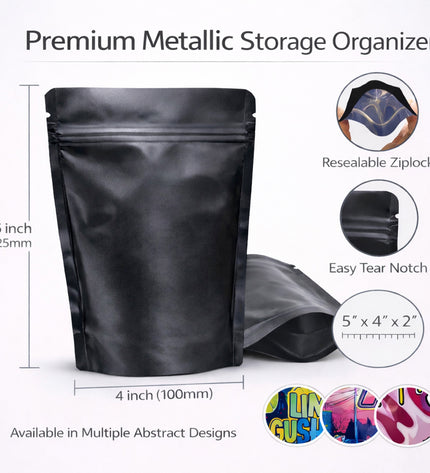 50 Pack 3.5g Shaped Mylar Bags – Music Character Graphic