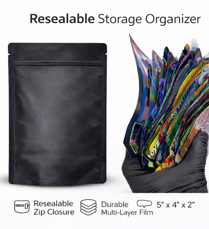100-Pack 3.5g Small (4" x 5") Mylar Bags – Assorted Designs
