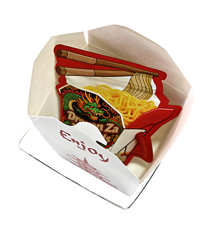 (12 Count) Noodle-Themed Takeout Style Gift Box Set - Dragon Za Noodels NNB-SHAPED-001