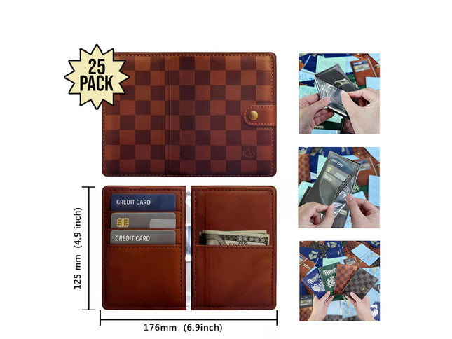 12 Pack 3.5G Wallet Style Mylar Bags – Brown