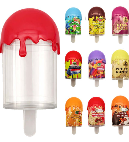 12-Pack Popsicle Style Plastic Storage Containers with Decorative Wrap Labels – Tropical Design