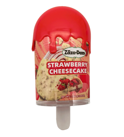 12-Pack Popsicle Style Plastic Storage Containers with Decorative Wrap Labels – Strawberry Cheesecake Design