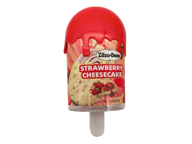 12-Pack Popsicle Style Plastic Storage Containers with Decorative Wrap Labels – Strawberry Cheesecake Design