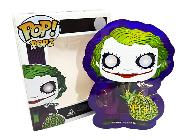 25 Pack 3.5g Mylar Bags with Matching Window Boxes – Joker Design