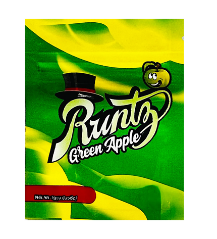 100 Pack 1g Unique Mylar Bags – Green Apple Graphic