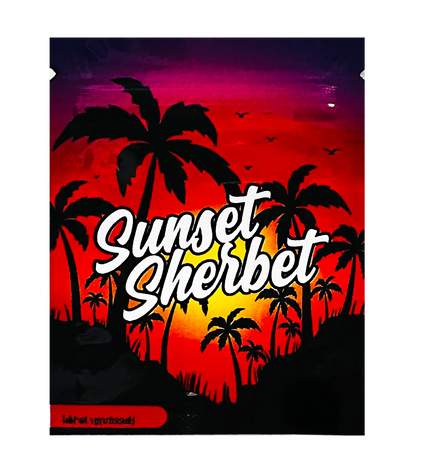 100 Pack 1g Unique Mylar Bags – Sunset Dessert Graphic