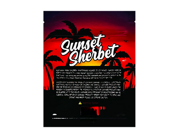 100 Pack 1g Unique Mylar Bags – Sunset Dessert Graphic