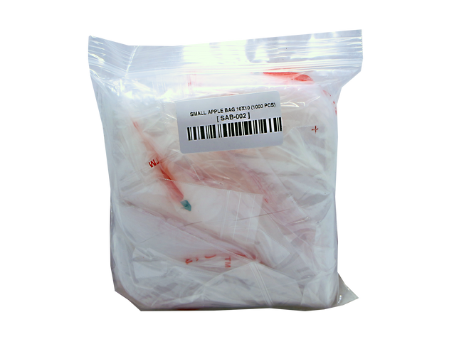 Mylar Bags, herb Mylar Bags, Where to buy mylar bags, Custom mylar bags near me, Mylar Bags Wholesale. Apple Bags. Small plastic bag with a barcode label on a white background