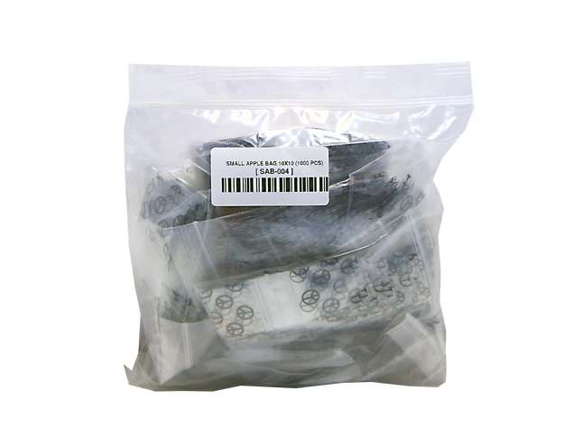 Mylar Bags, herb Mylar Bags, Where to buy mylar bags, Custom mylar bags near me, Mylar Bags Wholesale. Apple Bags. Small clear plastic bags with a label on a white background