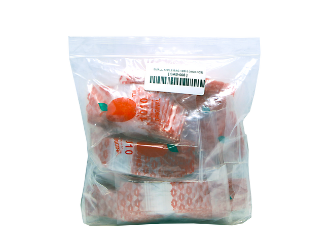 Mylar Bags, herb Mylar Bags, Where to buy mylar bags, Custom mylar bags near me, Mylar Bags Wholesale. Apple Bags. Clear plastic bag with small red bags inside, on a white background
