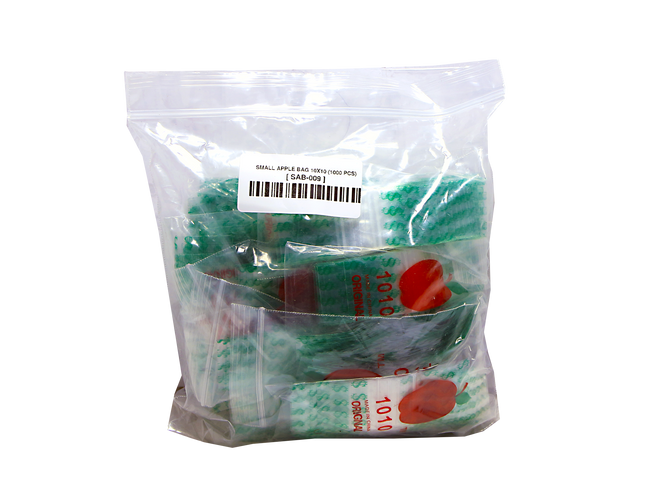 Mylar Bags, herb Mylar Bags, Where to buy mylar bags, Custom mylar bags near me, Mylar Bags Wholesale. Apple Bags. Clear plastic bag with small apple-shaped bags inside, on a white background