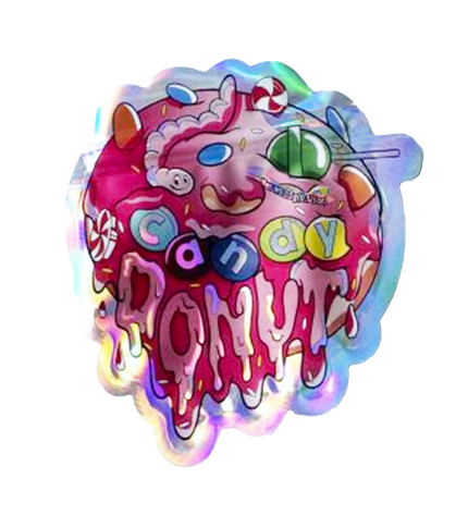 50 Pack 3.5g Shaped Mylar Bags – Candy Donut Graphic